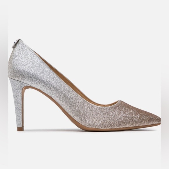 MICHAEL KORS DOROTHY SILVER GOLD ombre DEGRADÉ GLITTER flex pump heels size 10 - Picture 11 of 14